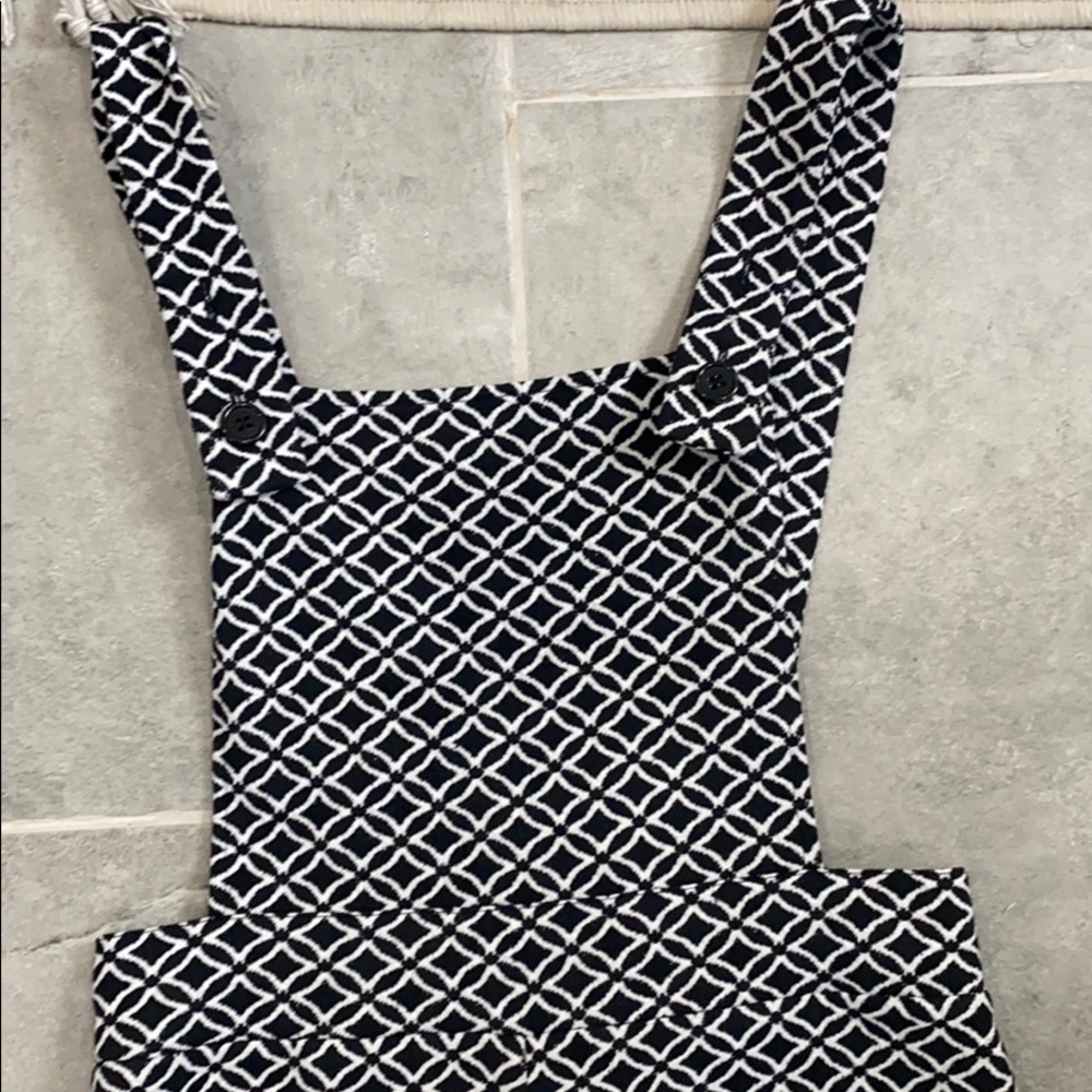 Black and White cute overalls romper NWT
